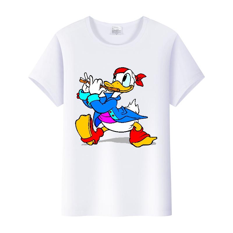 Kawaii Donald Duck Plus Size Tee Ladies Graphic Clothes Summer Women Short Sleeve T-shirt Disney Cartoon Men Tshirt Female Tops