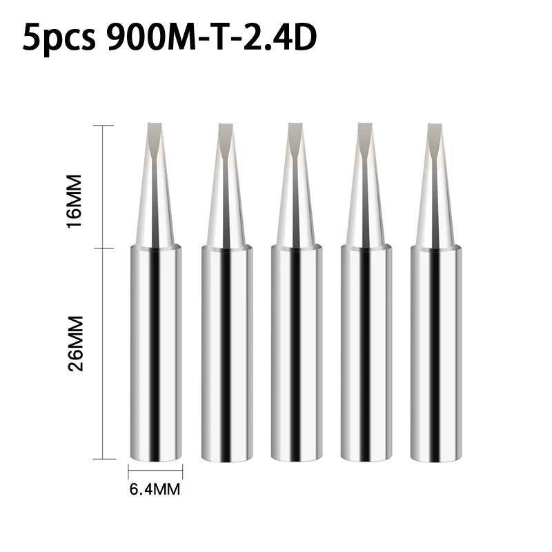 Soldering Iron Tips 5packs 900M-T Series K/SK/B/I/IS/1C/2C/3C/4C/2.4D/3.2D Lead-Free Welding Head BGA Soldering Tool Accessories
