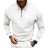 Herren Herbst- und Winter-Casual-Stepp-Langarm-Halb-Zip-POLO-Stehkragen-Oberteil