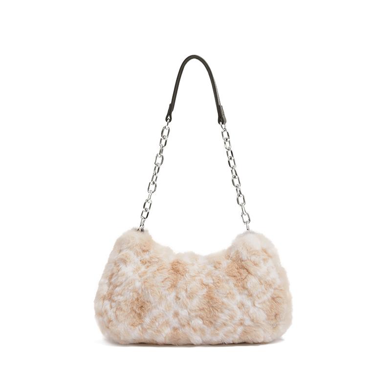 New JACD PU Urban Chic Style Girlish Baguette Shoulder Bag Regular Women's Nude Apricot JA230098