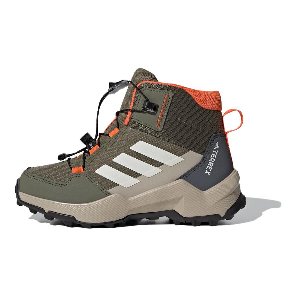 Adidas Terrex AX4R Mid Hiking Comfortable Versatile Non-Slip Durable Mid-Top Outdoor Shoes Kids Hiking Shoes Green White Orange JI0921