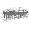 VidaXL Ensemble à manger de jardin 11 pcs coussins noir résine tressée 3278162