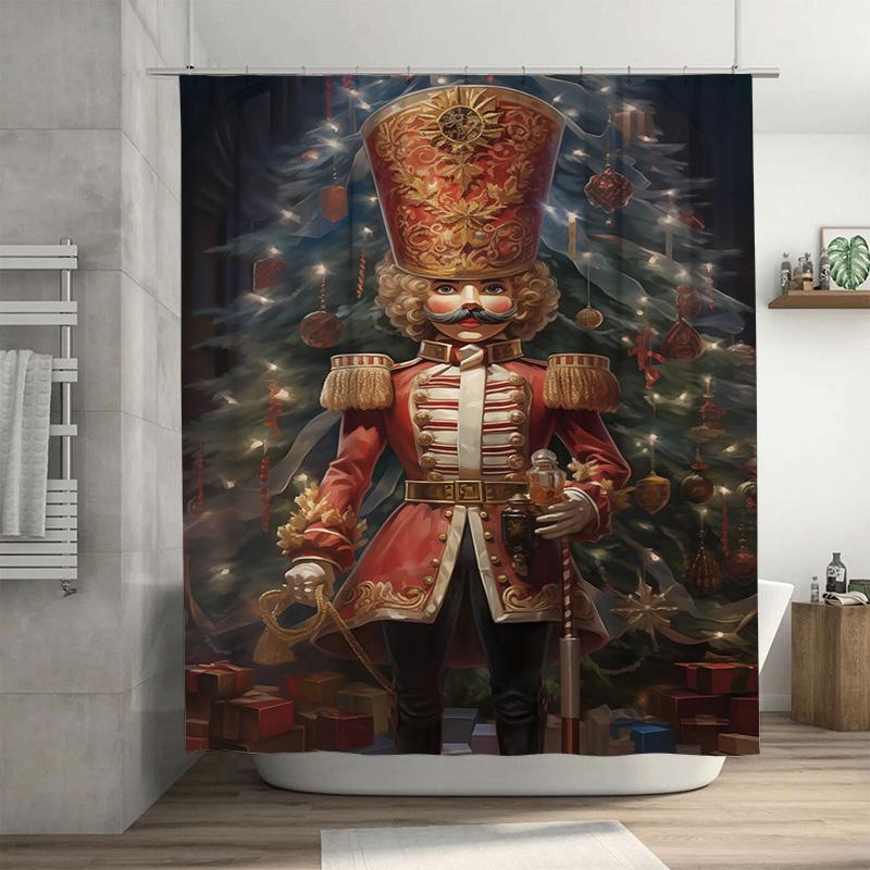 

Tuniu Vintage Christmas Nutcracker Bathroom Shower Curtain Festive Holiday Decor Unique Theater Performance Art Elegant Home Acc W60H190(CM)-1 Pcs
