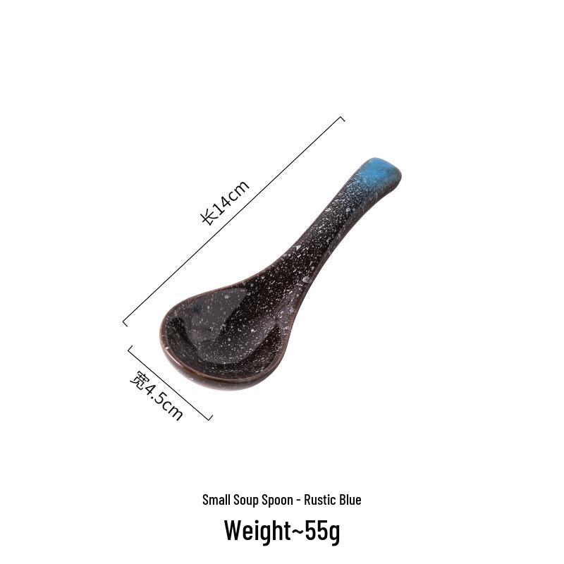 Japanese Creative Ceramic Bent Spoon: Versatile Ramen, Soup, Rice & Tableware Spoon Set