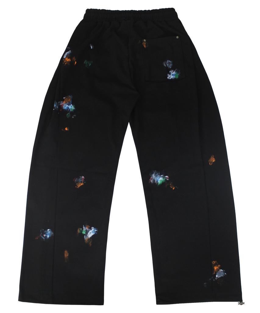 Leondieseu Color Painting Side Tuck Sweatpants (Black)