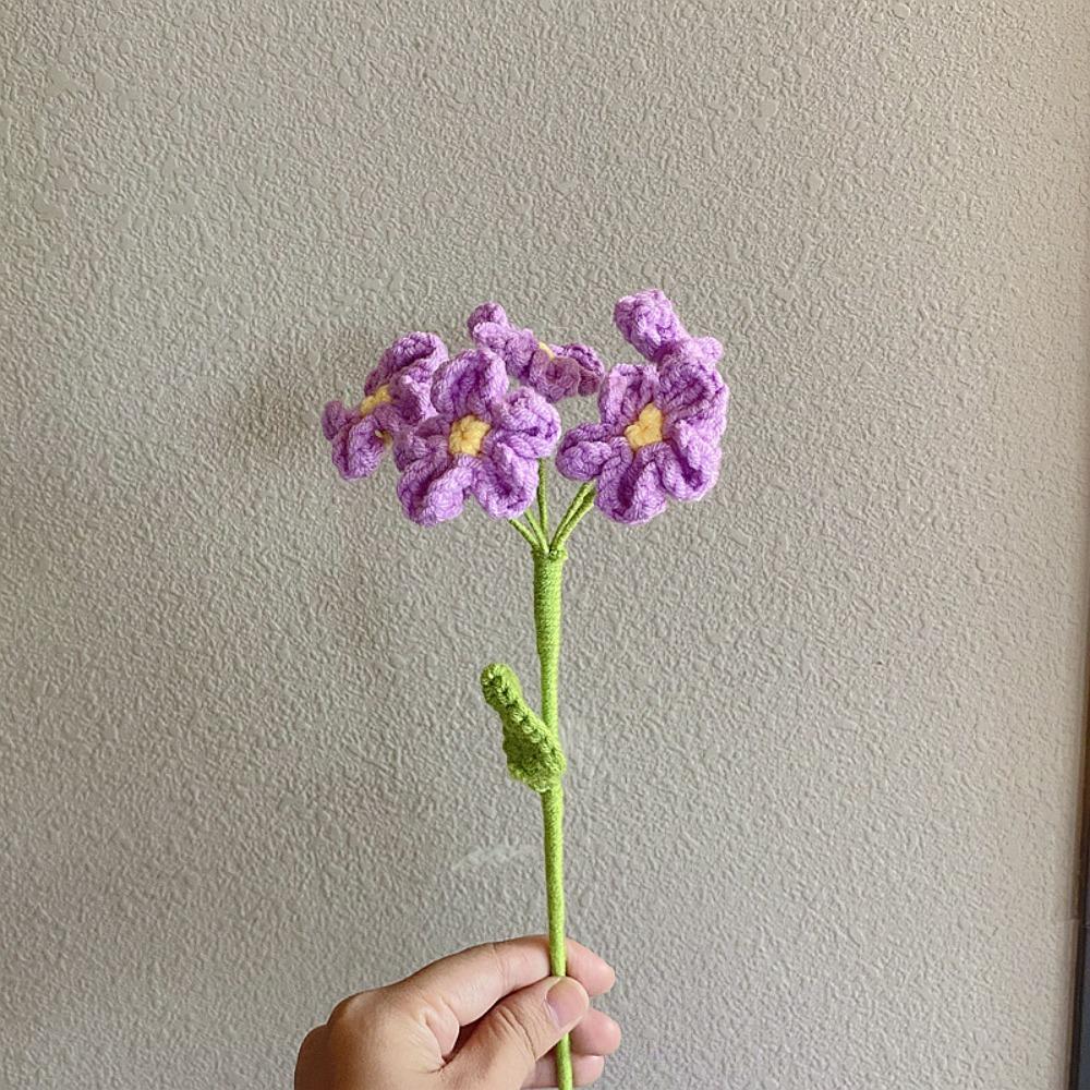 

Ткане в язання Соняшник ручної роботи Плетені підроблені квіткові штучні квіти Весільні прикраси Forget-me-not Purple