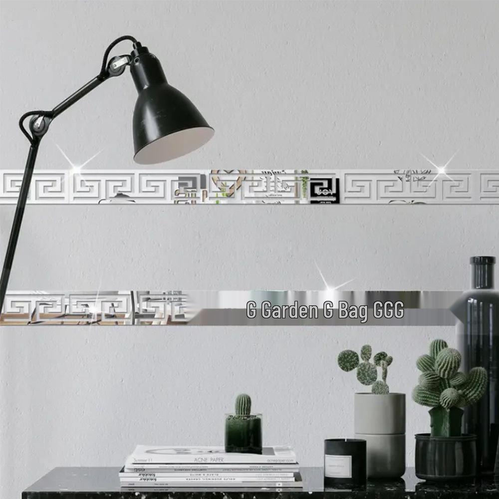 Wanddekoration aus Acryl: Taillenlinie Spiegelaufkleber für Schlafzimmer, Wohnzimmer oder Küchen-TV-Hintergrund