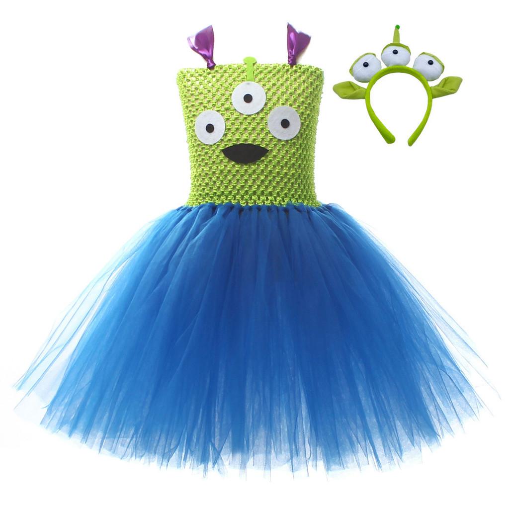 Toy Story Buzz Lightyear Toddler Girl Cosplay Dress With Tulle Skirt For Halloween Party
