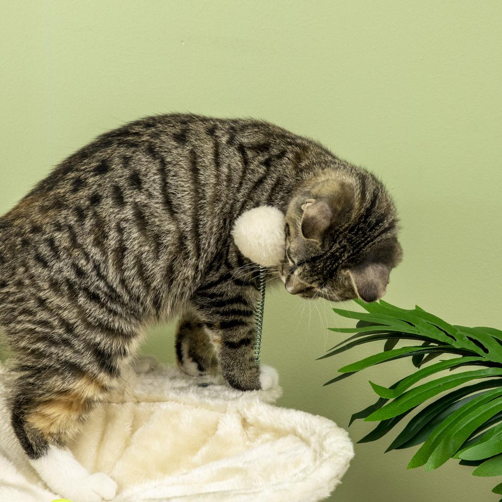 Cat Tree, with Scratching Posts, Hammock, Toy Ball - Beige