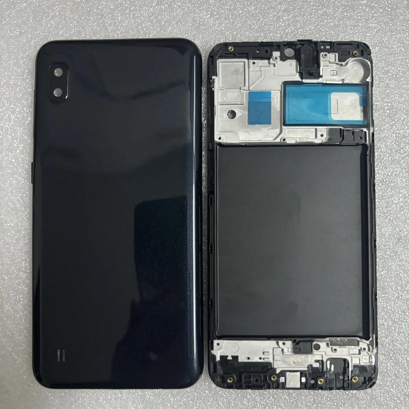Full Housing For Samsung Galaxy A10 A105 A105F Housing Middle Frame With Battery Cover  Replacement Case