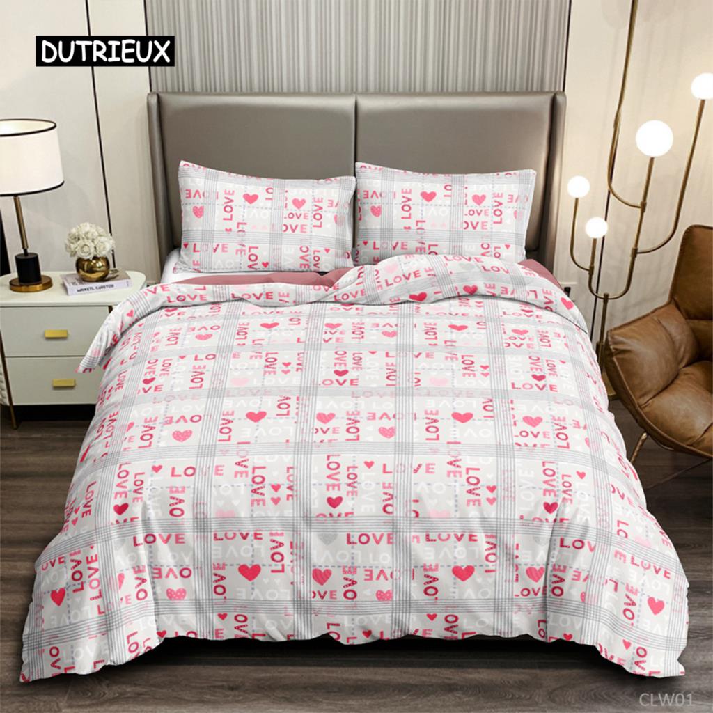 Romantic Duvet Cover Set Red Rose Bedding Set Printed Adult Teen Comforter Cover Blossom Flower Theme Twin Polyester Quilt Cover