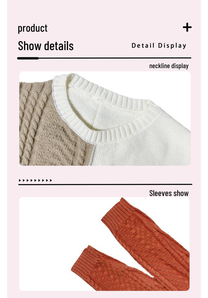 2024 Casual Patchwork Pocket Pullover Knitwear Top
