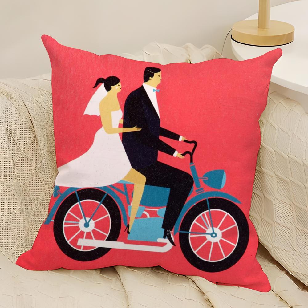 Illustration by D-Dawid R-yski Pillow Case Natural Linen Double-Sided Printing Sofa Home Decor Cushion Cover