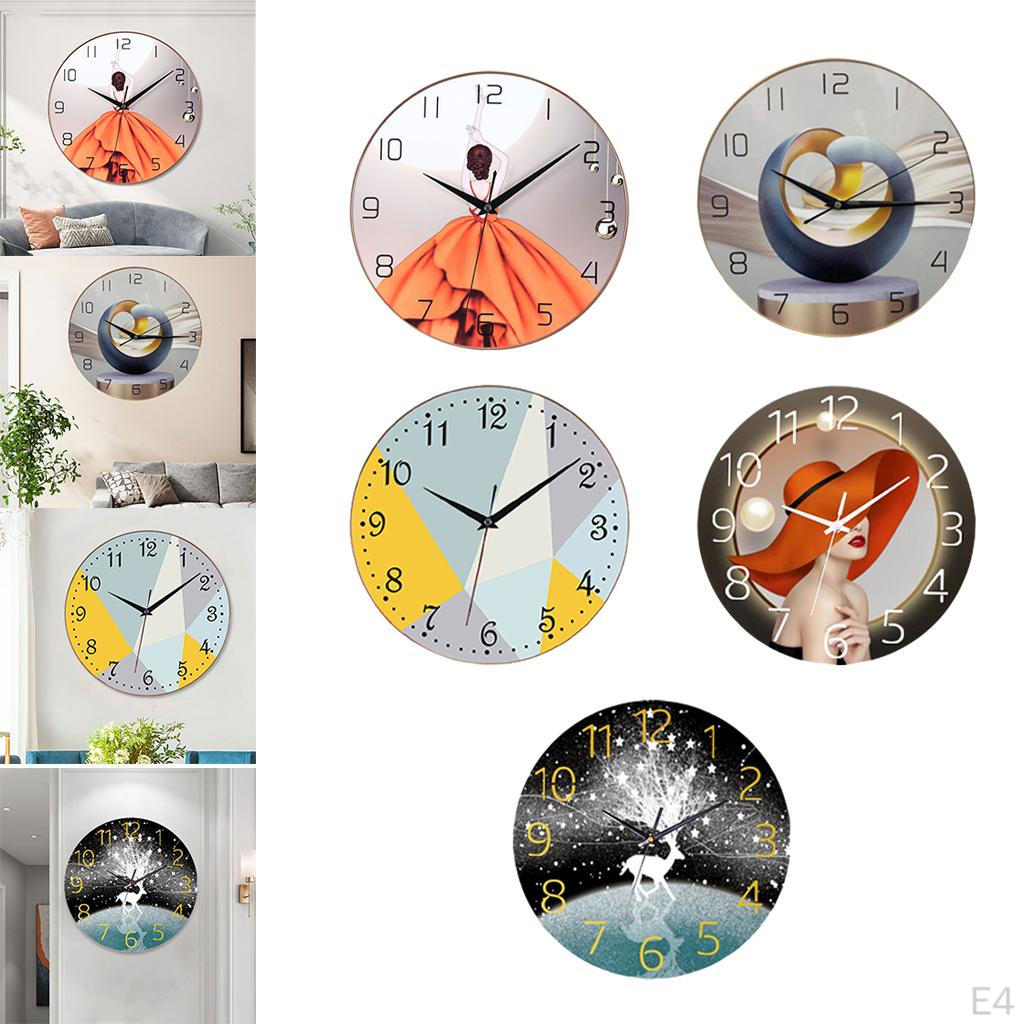 Bathroom Wall Clock, Large Silent Battery Operated Background Pictures for