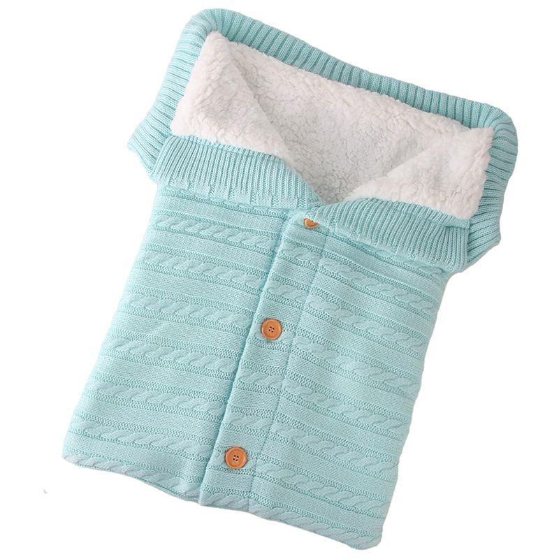 Newborn Baby Winter Wrap Warm Swaddle Blanket Knit Sleep Bag Sack Wrap Stroller
