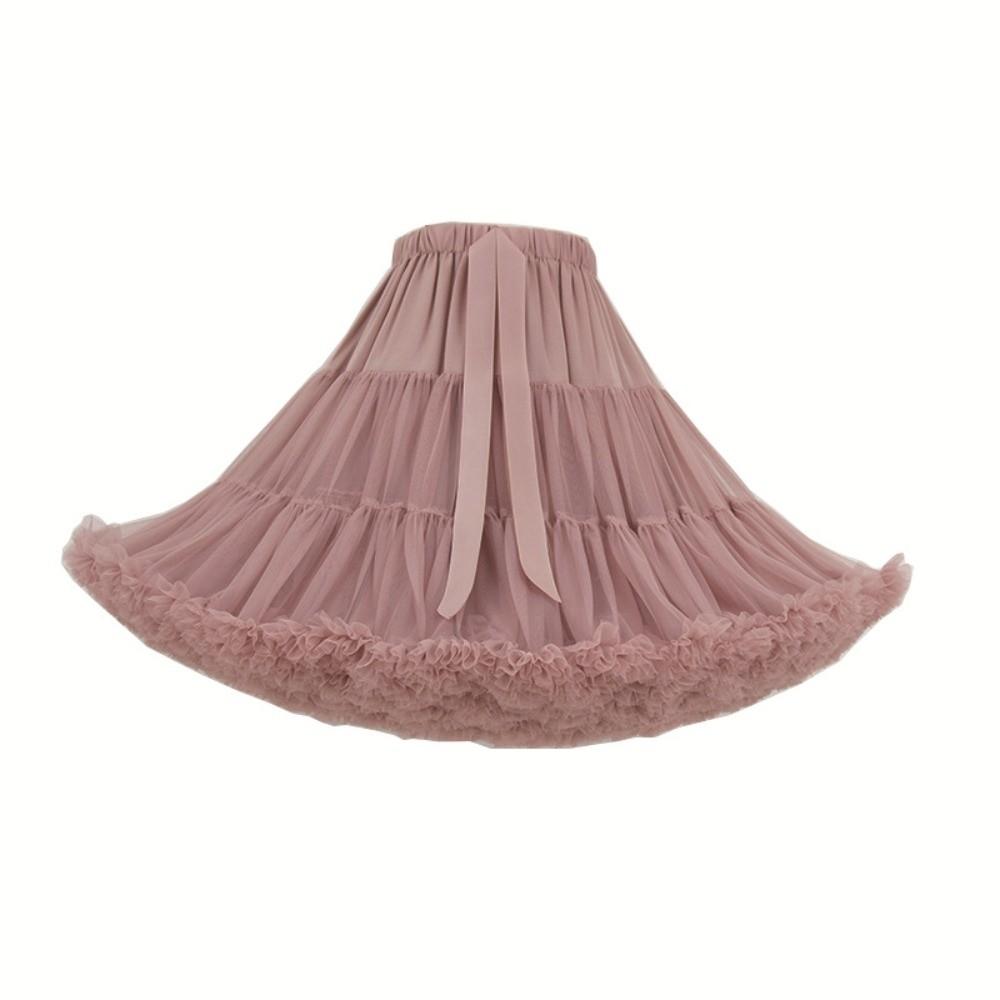 58 Styles Lolita Tutu Skirt 42cm 280g Hexagon Mesh Crinoline No Bone Petticoat Daily Cosplay