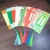New Year Wish Card Bookmark with Gold Tassel and Calligraphy Stickers for Kindergarten Decoration