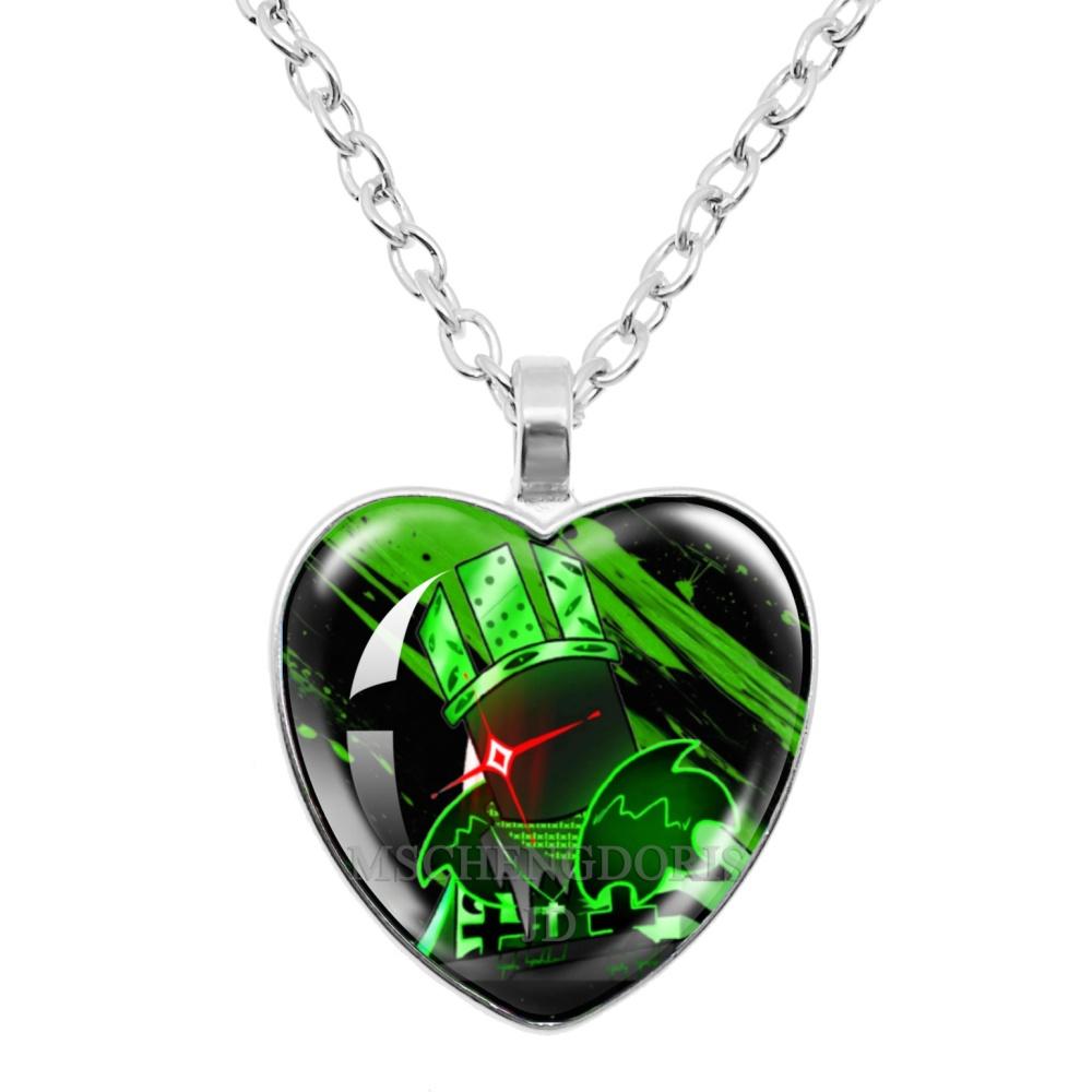 Game FORSAKEN 1x1x1x1 Cartoon Characters Funny MeMe Glass Heart Shape Pendant Necklace Jewelry Charm Collect Giftlry