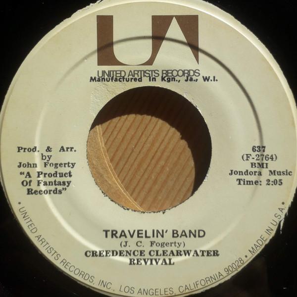 

7-дюймовая пластинка CREEDENCE CLEARWATER REVIVAL Travelin Band Wholl Stop The Ra 637 United Artists Jamaica Rock Б/у