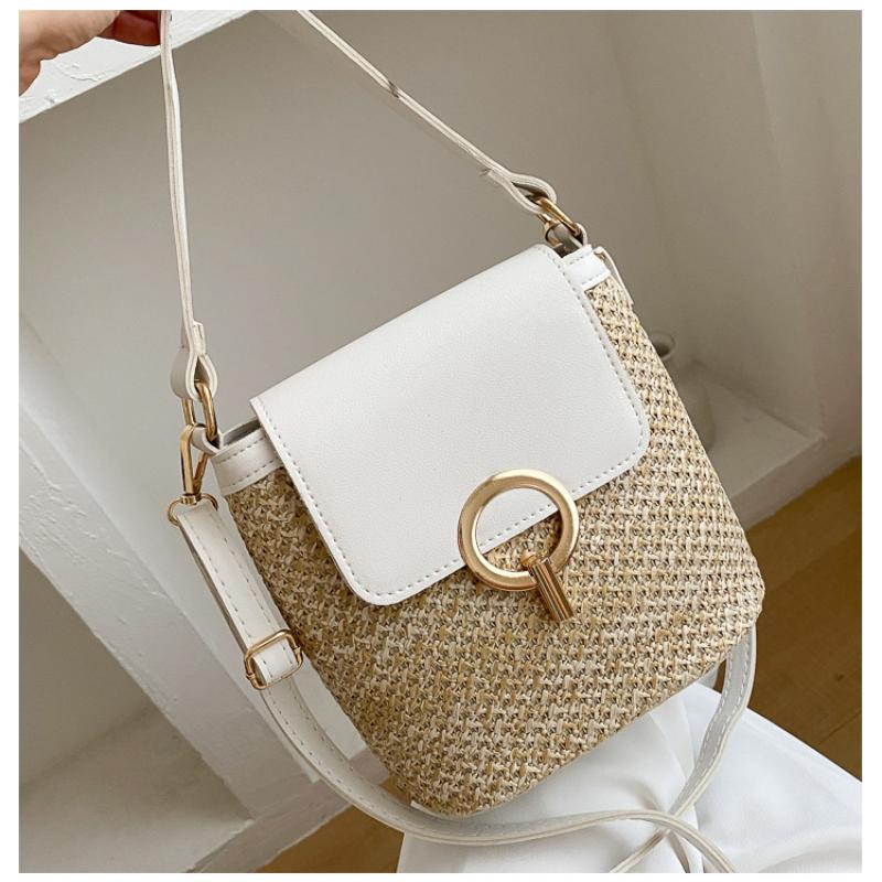 Bag Female Personality Tote Straw Beach Bag Casual Simple Hundreds of Locking Single Shoulder Slanting Cross Bags