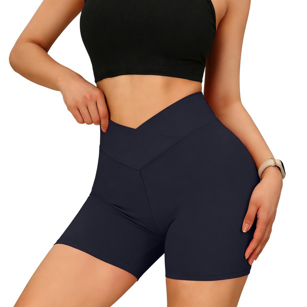 Ladies' Color V-waist Slim Fit Fashionable Versatile Casual Trend Shorts With Hip Coverage