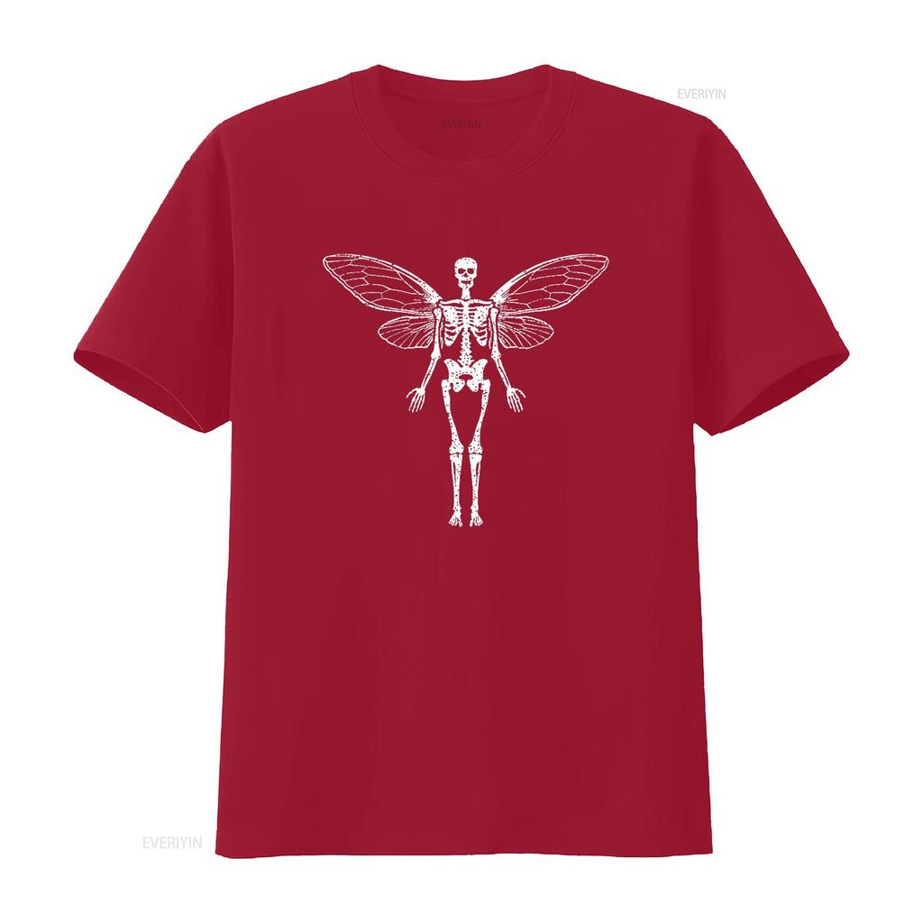 Skeleton Fairy Grunge Fairycore Gothic Aesthetic W Cute T Shirt for Her vintage Washed Versatile Stretched Breathable