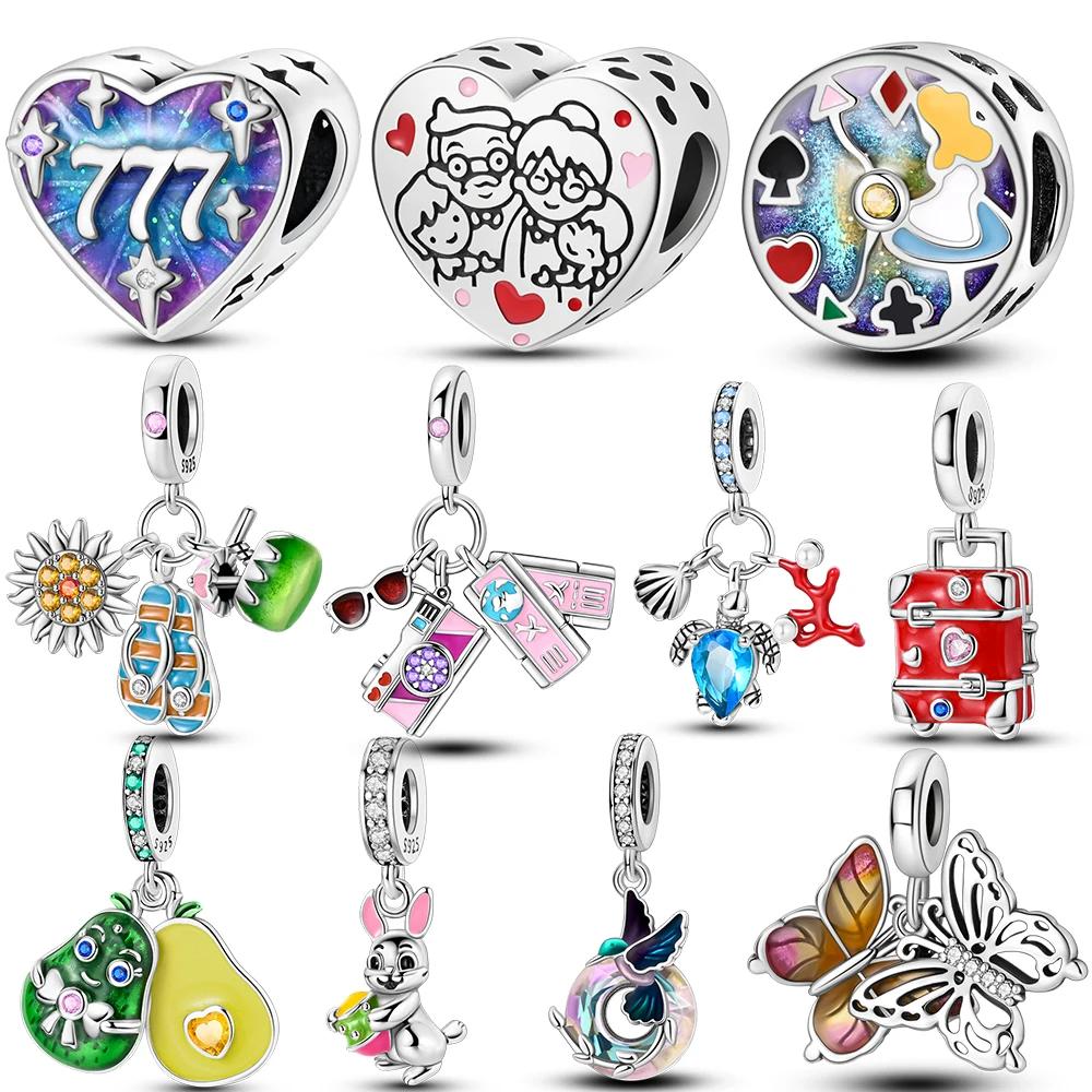 

Подходят оригинальные браслеты посеребренные летние стильные бабочки подвески DIY бусины для женщин ювелирные изделия изготовление подарков