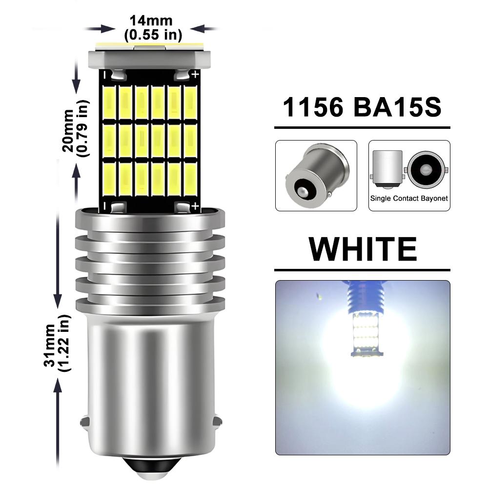 2/4/8 PCS P21W Ba15s 1156 1157 Bay15d LED Bulb Canbus 12V 24V 4014-45SMD 6500K White Car Turn Signal Backup Brake Parking LightsTurn Signal 2