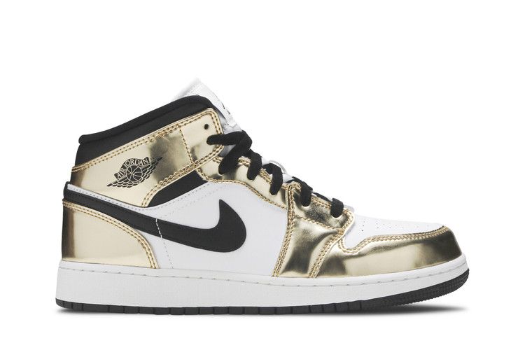Jordan 1 Mid Metallic Gold Black White (GS)