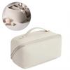 Toiletry Bag PU Waterproof Large Capacity Compartment Design Portable Delicate Cosmetic Make Up Bag Milky White