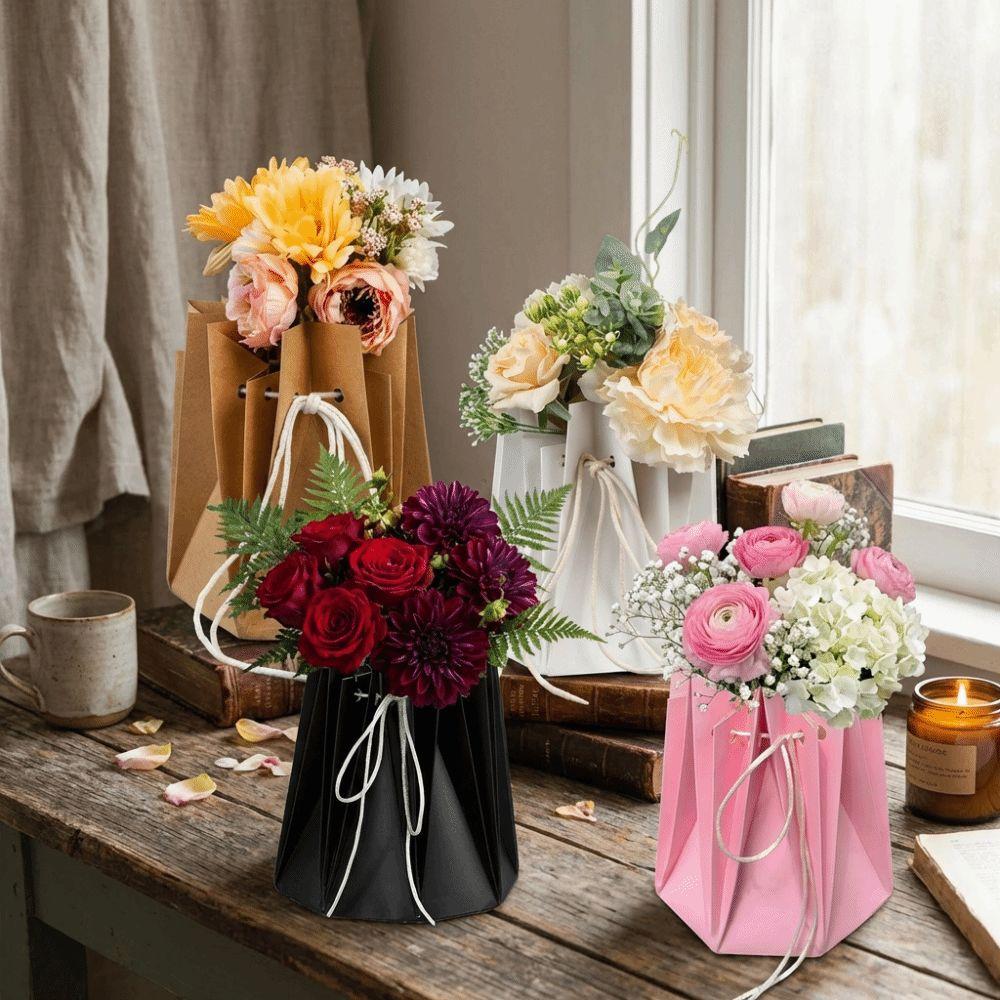 10Pcs Paper Flower Packaging Box Hand-folded Rose Bouquet Bags Flower Gift Box  Mother's Day