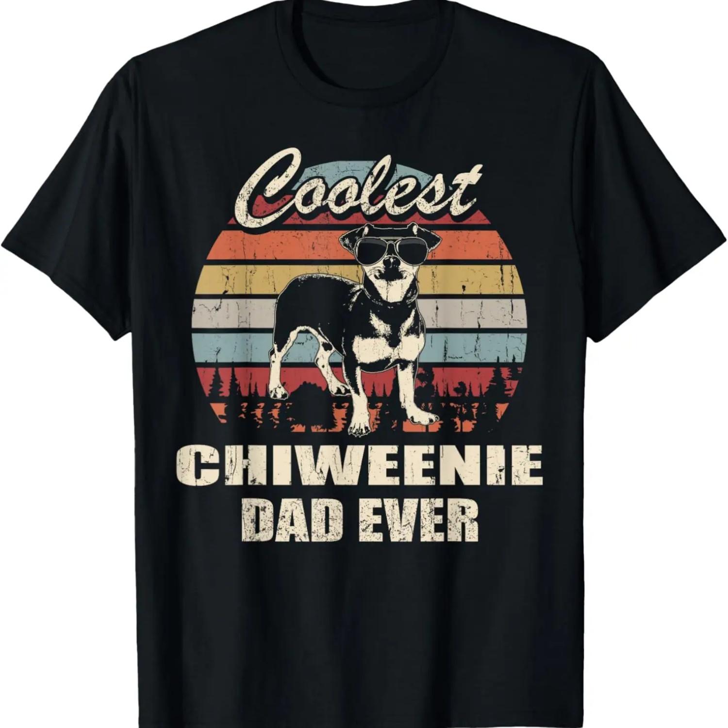 Coolest Chiweenie Dad Ever Vintage Retro T-Shirt XXXXXL чёрный