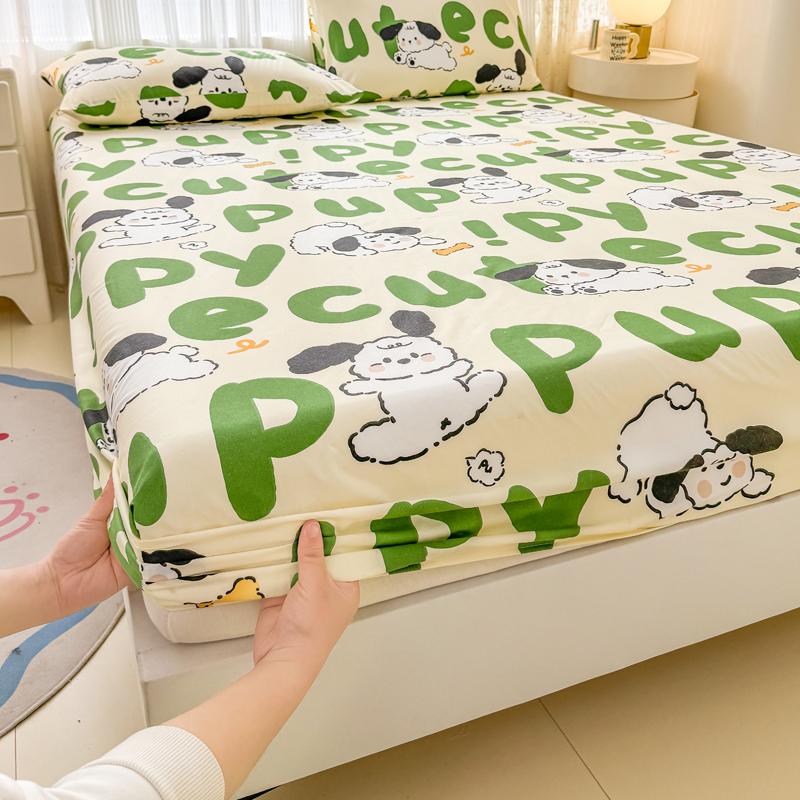 1pc Flower Printed Bed Sheet with Elastic Single/Queen/King Mattress Protector Plant Style Fitted Bed Sheets sabanas 150x190
