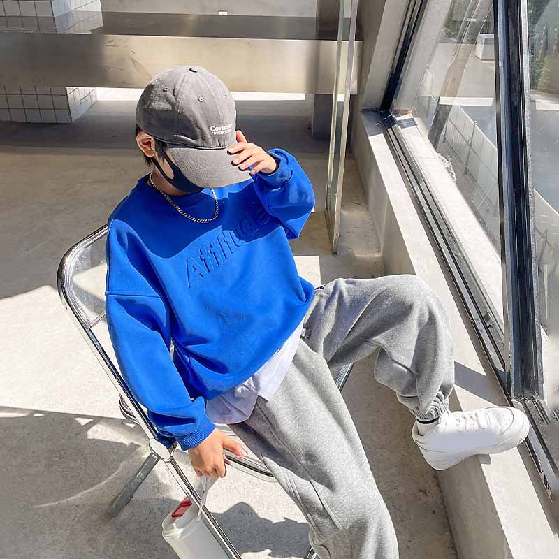 Conjuntos Casuales de Otoño Primavera para Adolescentes Niños Tendencias Top de Cuello Redondo + Pantalones 2 Piezas Atuendos Traje de Sudadera Ropa Guapa