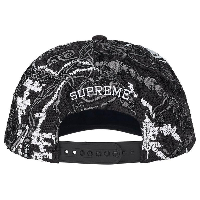 Supreme Wombat Embroidered Mesh Back 6-Panel Black