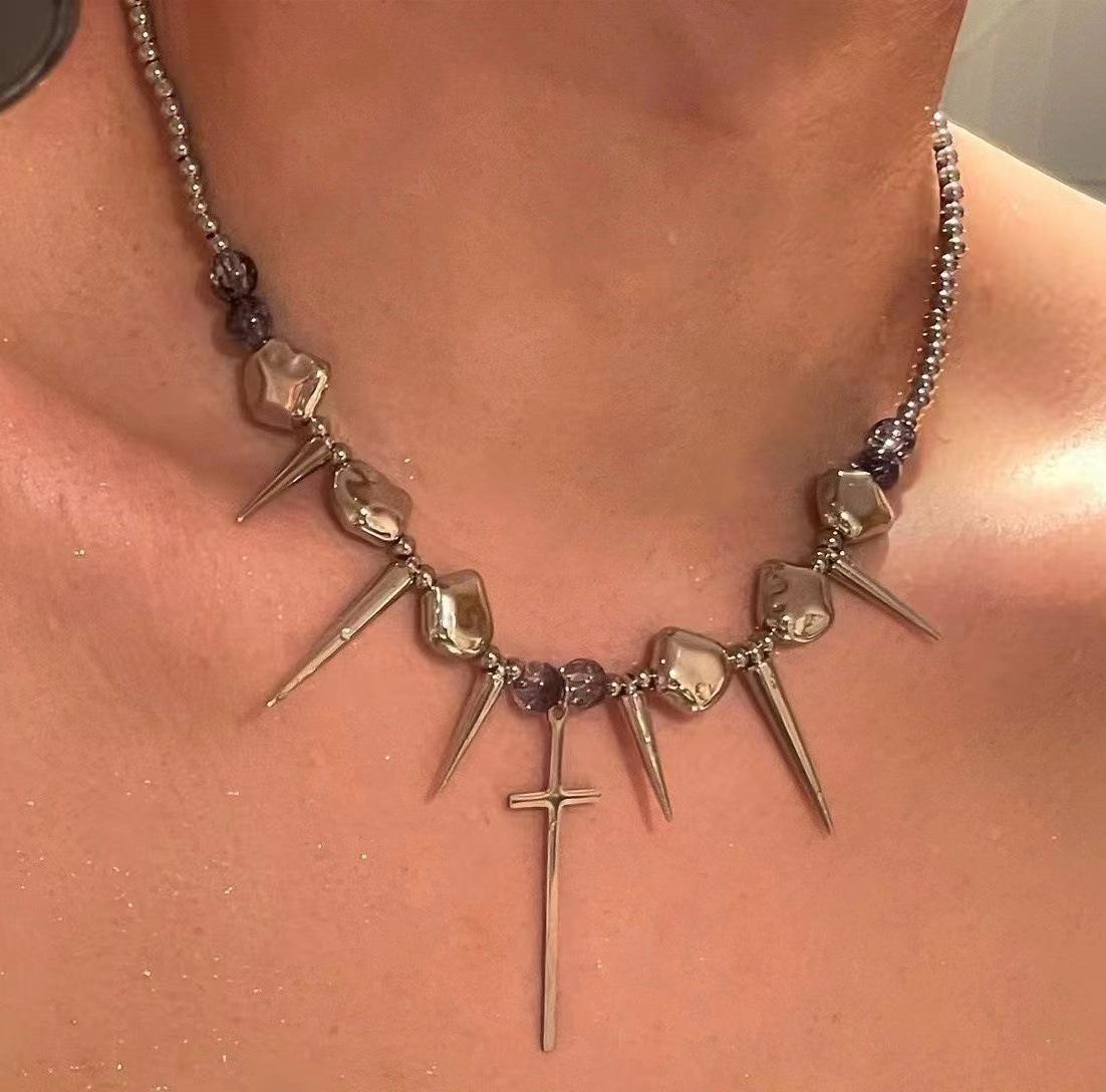 

Панк Стиль Хип-Хоп Ожерелье-Чокер для Мужчин - Высококлассная Цепочка на Ключицу, Ювелирные Изделия Y2K Субкультуры, Сладкий и Крутой Воротник