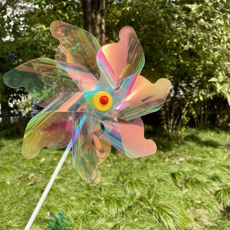 Seven-Leaf Color-Changing Pinwheel Toy for Kids - Outdoor Decor and Scenic Props