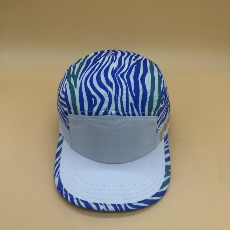 2026 Custom Blank 5 Panel Camp Cap Wholesale Mesh Back Breathable Quick Dry Adjustable Running Sports Hat One Size
