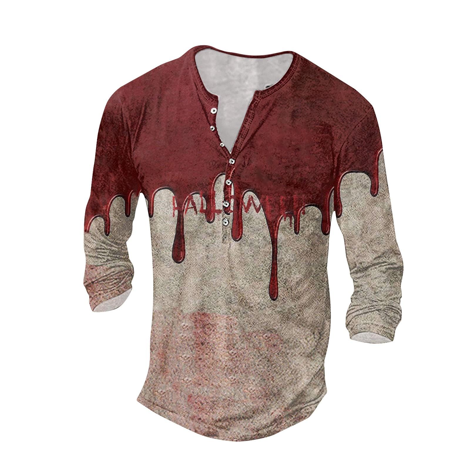 

Мужская футболка с принтом на открытом воздухе, свободный топ с длинными рукавами на пуговицах в стиле ретро XL арбуз красный