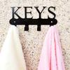 Iron Wall Hook Rack Metal Letter Key Holder Entryway Coat Towel Hanger Home Storage Organizer 22 Designs