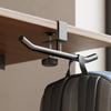 Under Desk No Drill Clamp Mount Double Rod Headphone Backpacks Hook Holder For Home Office And Classroom Organization
