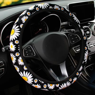 1Pc Auto Interior Accessories 38Cm Car Steering Wheel Cover Flowers Print Anti-Slip Universal Auto Steering Wheel Protector