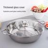 LijiuHong 36cm Divided Stainless Steel Hot Pot