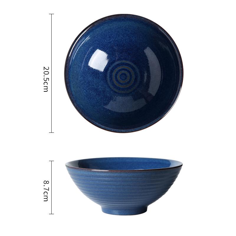 Japanese Vintage Porcelain Bowl Creative Homehold Lamian Noodles Instant Noodle Bowl Vegetable Salad Rice Soup Bowls Kitchenware