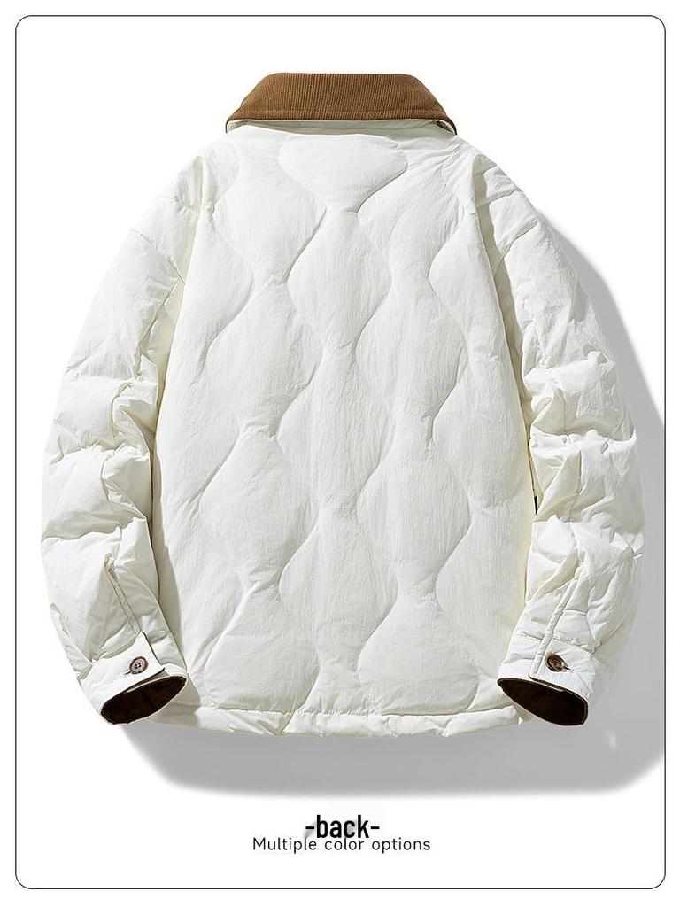 Men's 90% Down Jacket - 2025 Winter Retro Lapel Style, Warm & Lightweight Loose Coat