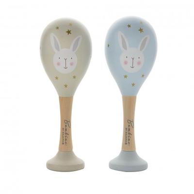 Bambino Spielzeug Holz Maracas Hase Blau