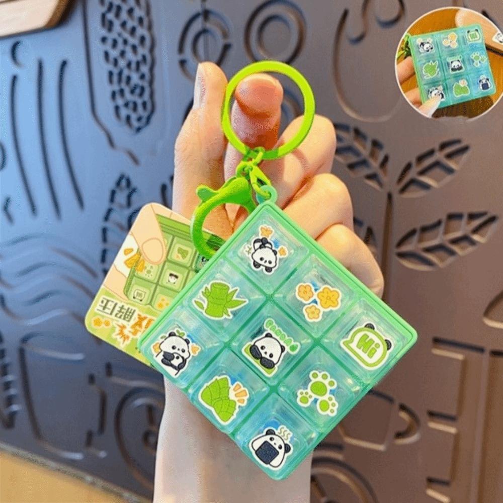 Stress Relief 9 Keys Fidget Keychain Cartoon Keyboard Clicker Keychain Student Gift