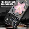 Translucent Matte Magnetic Case For iPhone 17 16 15 Pro 14 13 Pro Max 16e 17e For Magsafe Pink Flower Print Hard PC Back Cover