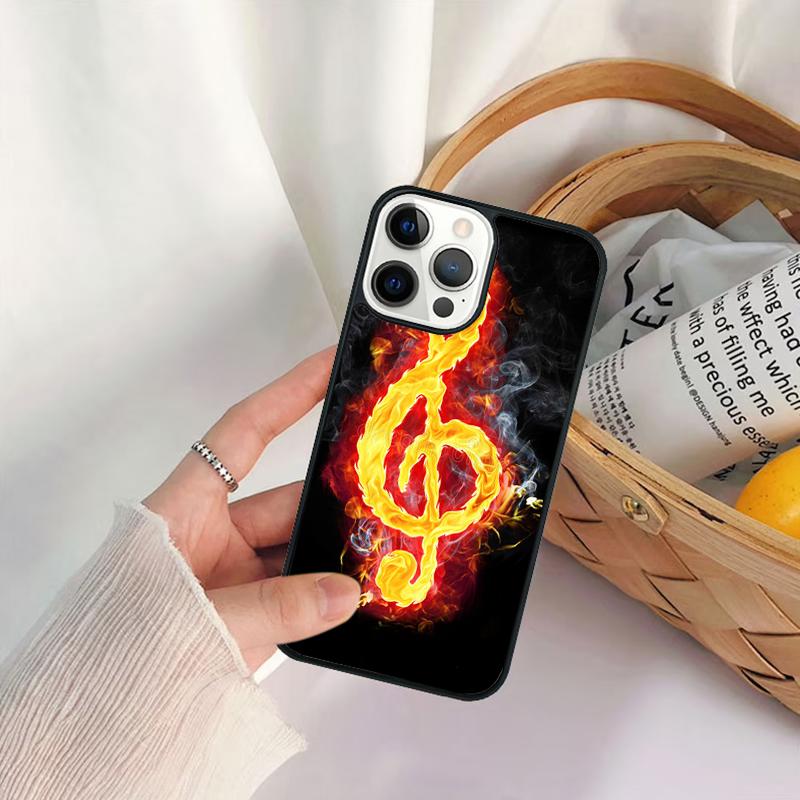 Treble Clef Music Note Phone Case For iPhone 17 Air 16 15 14 11 12 13 Pro  MAX Plus coque Cover Shell