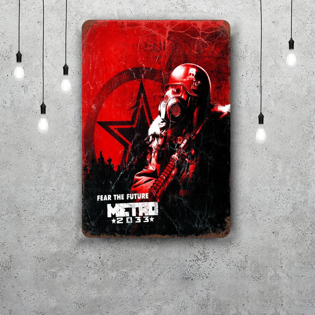 Metro 2033 Metal Signs Wall Decor Vintage Tin Signs Captain Metal Poster Decor for Bar Pub Club Wall Decoration
